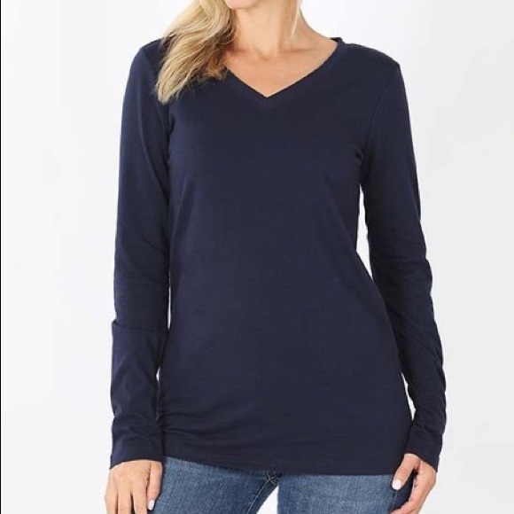 Maison Jules XXL long sleeved tee shirt navy - Picture 2 of 5